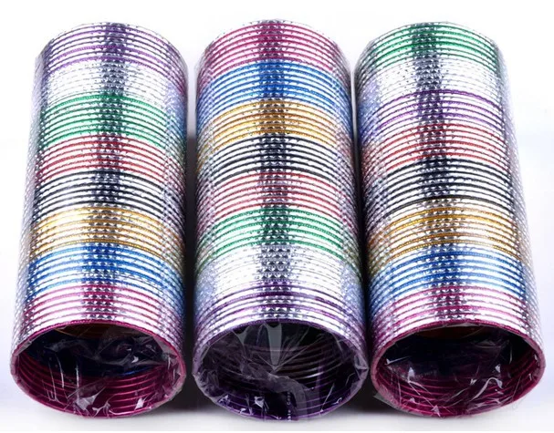 Bracelets de danse indienne en aluminium, 100 pièces, mélange de Lots, bijoux à la mode, pour la danse africaine et latine