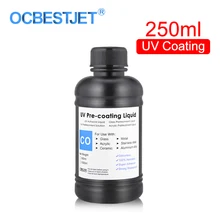 250 мл без запаха УФ-покрытие жидкость для УФ-планшетного принтера может напечатать на гладком материале для стекла, акрила, древесины UV Pretreatment раствор