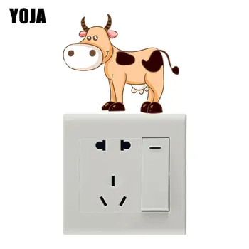 

YOJA Lovely Orange Cows Personality Home Switch Decal Wall Sticker High-quality 8SS0780