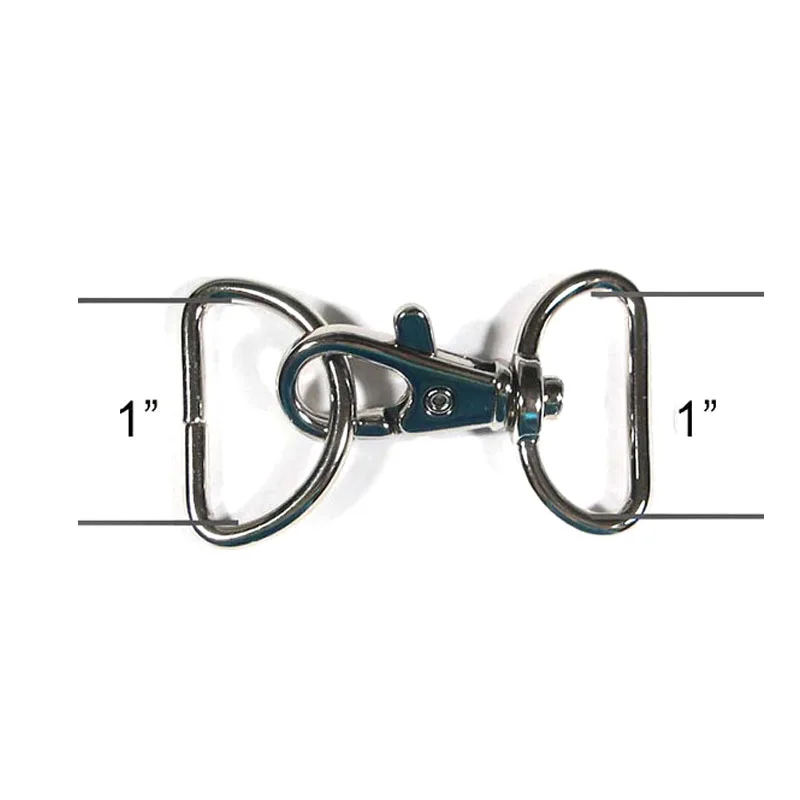 1" Lobster Swivel Clasp + D Ring Gunmetal Set of 50in Bag Parts