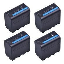 4Pcs 7.2V 7200mAh NP F960 F970 Camera Li-ion Battery with LED Power Indicator for Sony NP-F550 NP-F770 NP-F750 F960 F970 Accu
