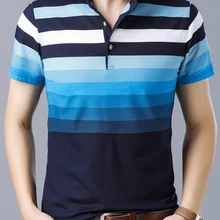 Liseaven Мужская рубашка поло хлопковая рубашка поло с коротким рукавом полосатые поло Повседневные рубашки мужские рубашки