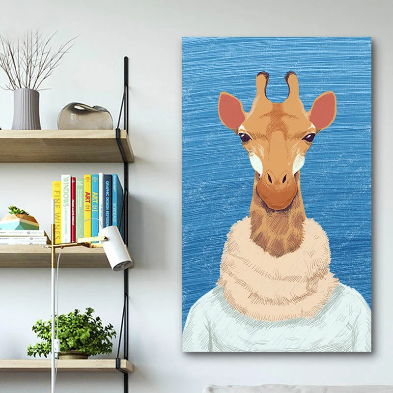 

DIY Painting by numbers Cartoon animal bear giraffe series picture coloring paints by numbers with kits for wall decor
