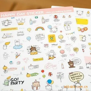 2 листа/уп наклейки для ногтей комплект Kawaii PONYBROWN в Корейском стиле с милым
