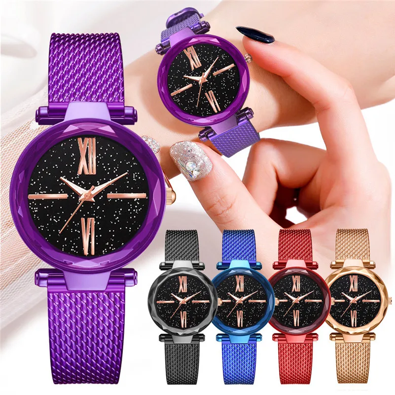 Fashion Women Watches Modern Luxury Ladies Crystal Starry Sky Quartz