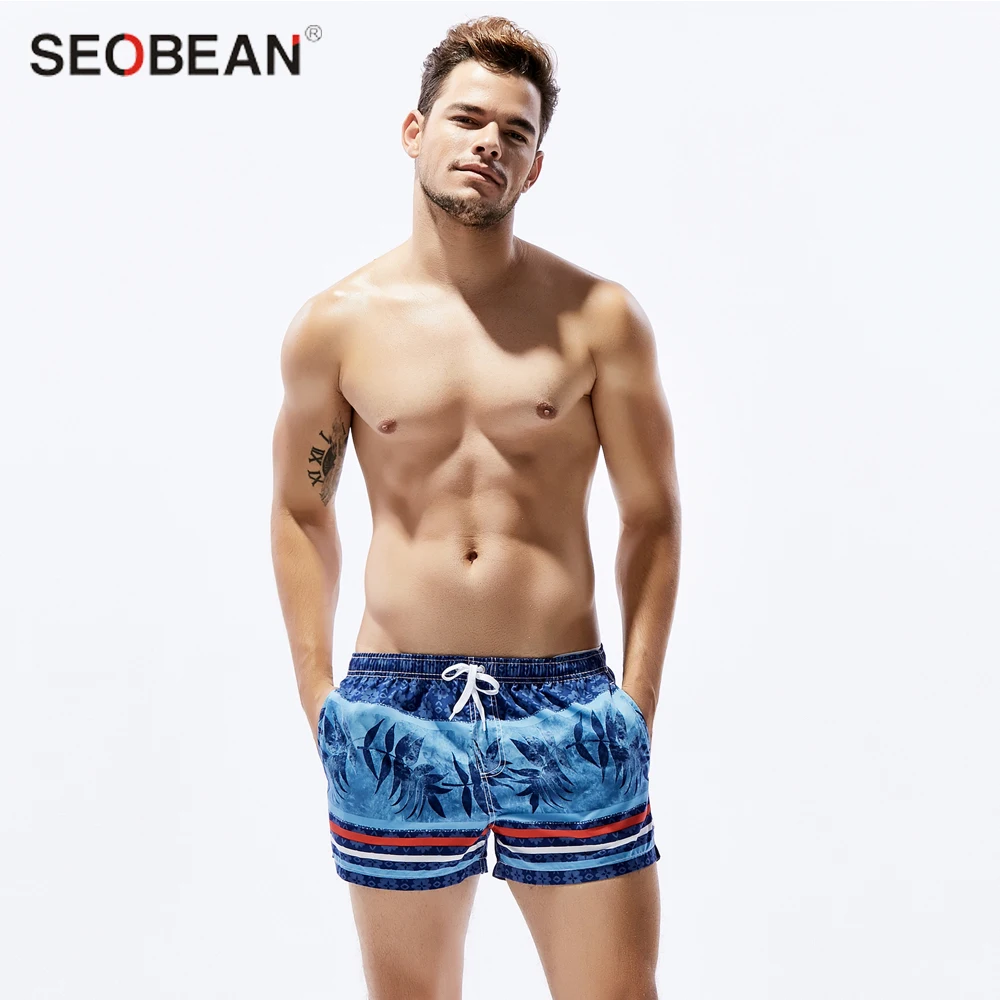 

2017 summer brand 2 color elastic waist swimming shorts surf board Bathing shorts beach play sunga Pocket swimwear trunks