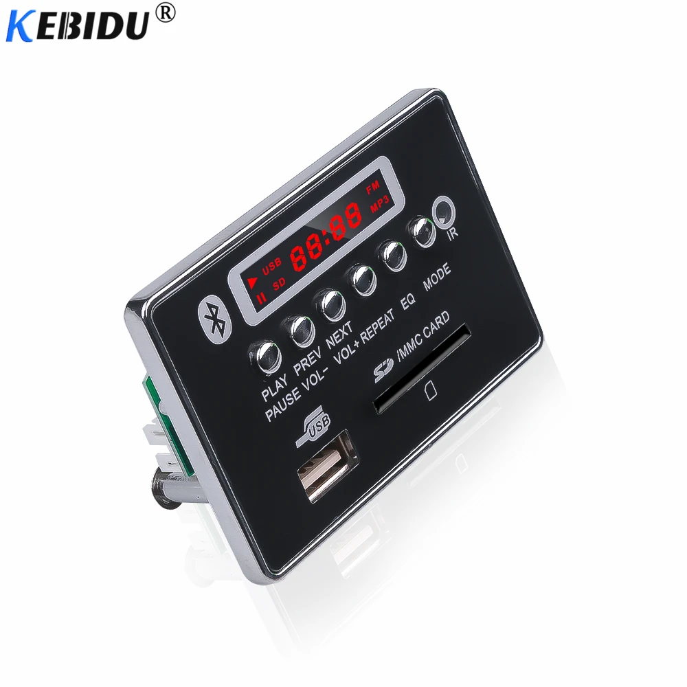 KEBIDU Bluetooth Hands-free MP3 декодер модуль автомобиля USB MP3 плеер встроенный пульт дистанционного управления USB FM Aux радио для автомобиля