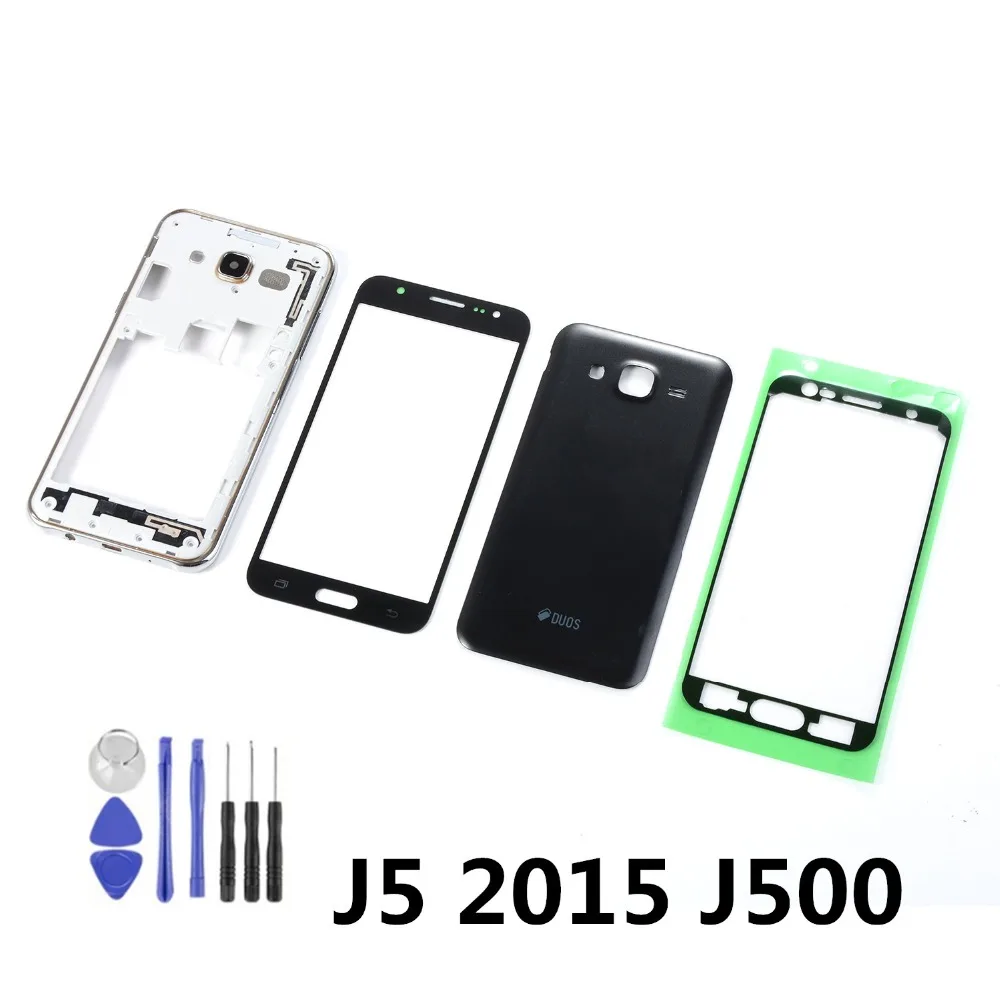 Для Samsung Galaxy J5 2015 j500 J500F J500H спереди Сенсорный экран Сенсор + Батарея задняя крышка