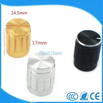 10Pcs RK097 WH148 Aluminum Volume Control Rotary Knobs 6mm Dia Knurled Shaft Potentiometer 15x17