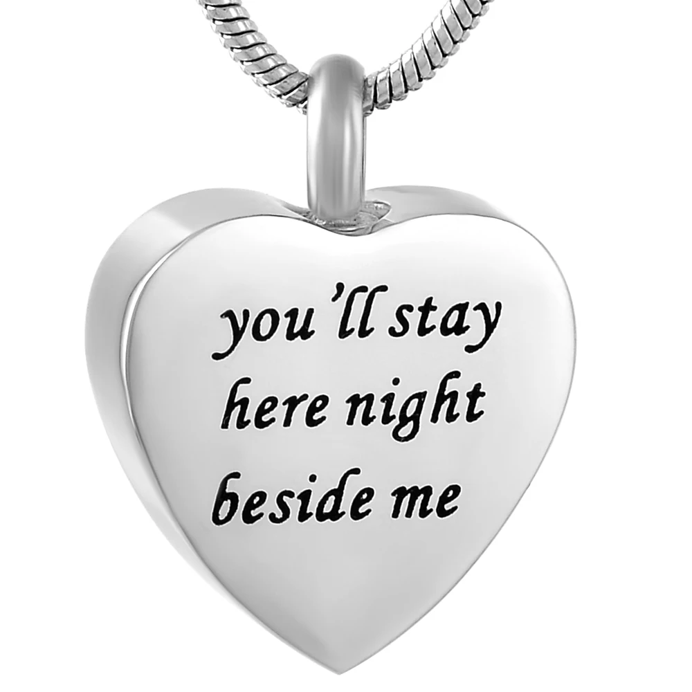 

IJD9788 Cremation Pendant Memorial Ashes Keepsake Urn Holder Necklace Personalized Engraved Heart Necklace 316L Stainless Steel