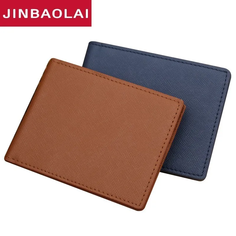 

JINBAOLAI Brand New South Korea Multifunctional Fashion Money Clips with 2 Colors Ultra-thin Men Wallet With PU leather