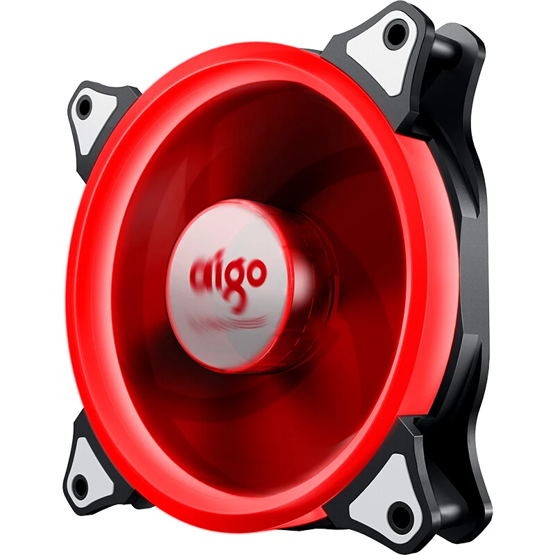 Aigo V1 120 мм 4PIN светодиодный вентилятор охлаждения для компьютера 12 V Вентилятор охлаждения двойное кольцо спокойно легко установить хорошая