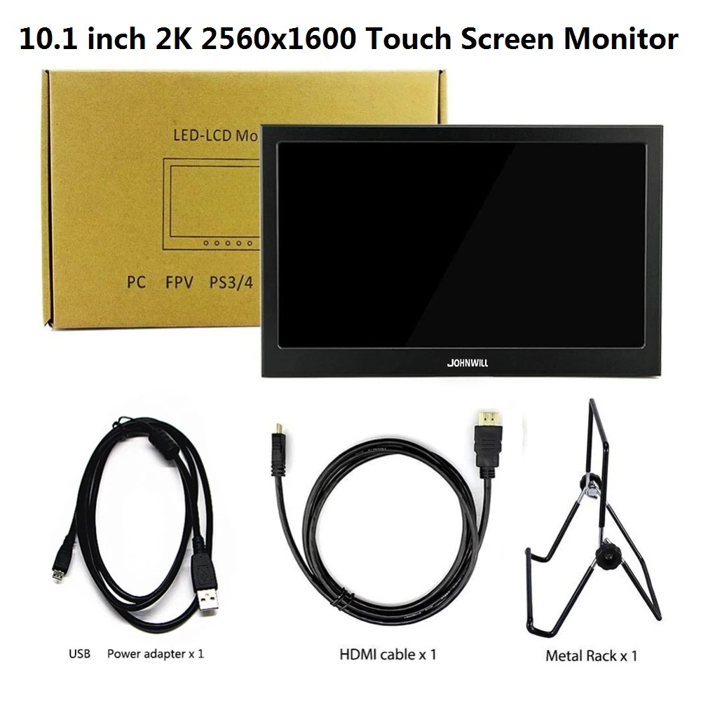Портативный монитор 10,1 дюймов 2K ips сенсорный экран маленький игровой монитор ПК hdmi ЖК-дисплей PS3 4 Xbox360 планшет для Windows 7 8 10