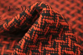 

JaneYU Fabrication Cloth Overcoat Coat And Dress With Twill Wool Fabrics By Two-color Knitted Fragrance Blended Yarn Fabric