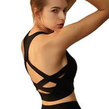 Женский спортивный бюстгальтер, открытая спина, строгие упражнения, фитнес, бесшовный спортивный бюстгальтер, бюстгальтер, топы для йоги, фитнеса, SCL515