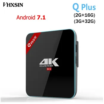 

VHXSIN Q Plus Amlogic S912 Android 7.1 TV BOX Octa Core 2.4G 5G WiFi 2G/16G 3G/32G