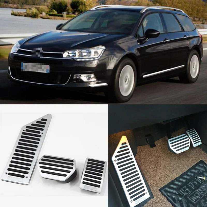 3 шт. алюминиевый нескользящий чехол для педали газа тормоза Citroen C5 2012 2016|brake pedal cover|pedal coverbrake |