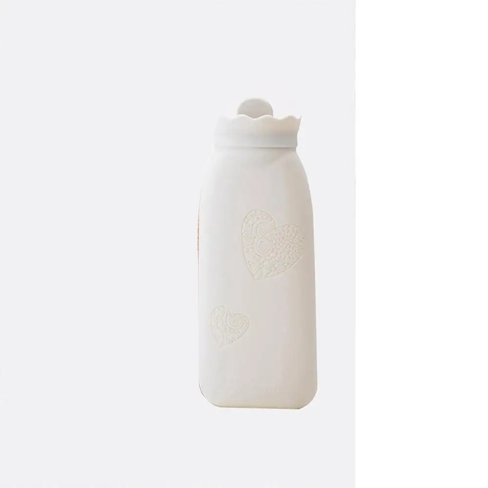 Силиконовая Горячая бутылка для воды впрыска взрывозащищенный теплый дворцовый теплый для живота грелки для рук Микроволновая Печь чайник подарок - Цвет: White long