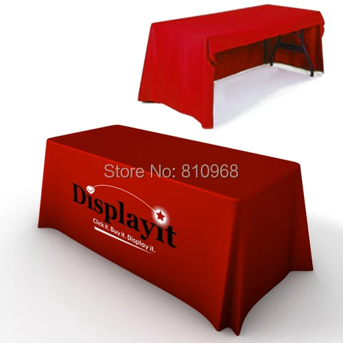 6ft and 8ft Custom Dye Sublimation Full Color Printed Table cover, Fast
