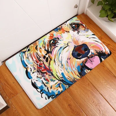 Новый мультфильм печати ковры Противоскользящие коврики Открытый Rugs передней двери коврики с милой собачкой картина собаки животных