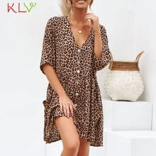 Леопардовое платье Элегантное Бохо мини платье модные вечерние летние платья Повседневная трендовая одежда для женщин размера плюс Vestidos 19Jun
