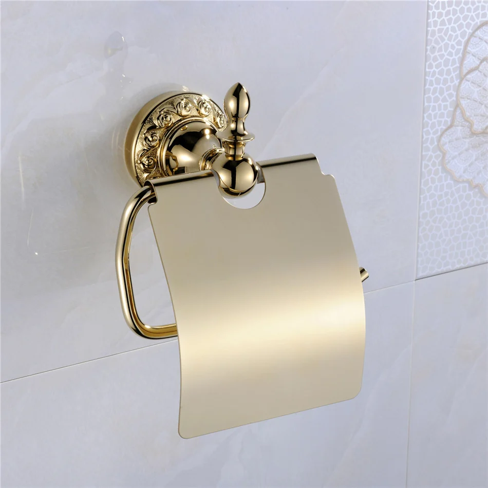 Leyden роскошный Твердый латунный держатель для полотенец, держатель для туалетной бумаги, держатель для полотенец, крючок для халата, настенный Золотой набор аксессуаров для ванной комнаты