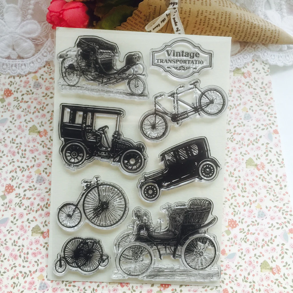 Car Stamp Dies Clear Rubber Stamp DIY Craft Stamp for Decorative