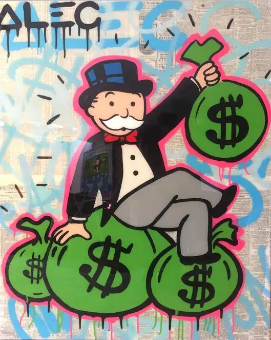 Alec Monopoly лучшие обои настенные художественные картины на холсте плакаты принты Современная Картина Настенная картина для гостиной домашний декор искусство - Цвет: AM038