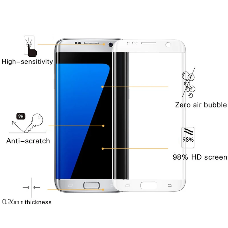 3D Изогнутые полный Экран защита охват спереди закаленное Стекло для Samsung Galaxy S7 Edge+ матовый 3D сзади Экран протектор плёнки