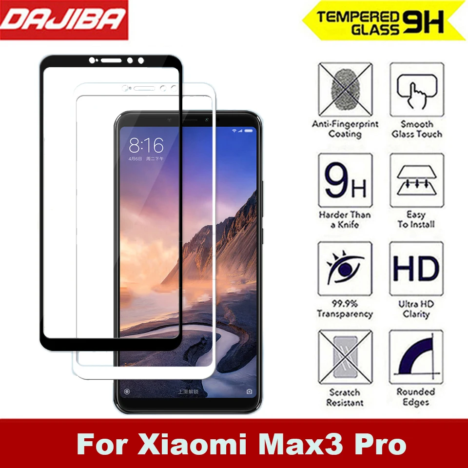 For Xiaomi Max3 Pro Glass tempered full cover prime screen protector For Xiaomi Mi Max3 Pro