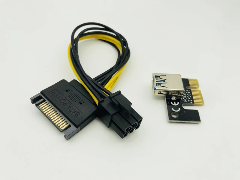 Новейший кабель SATA к USB 3 0 PCI Express PCIE E 009S Molex 6pin адаптер питания 1x до 16X карта