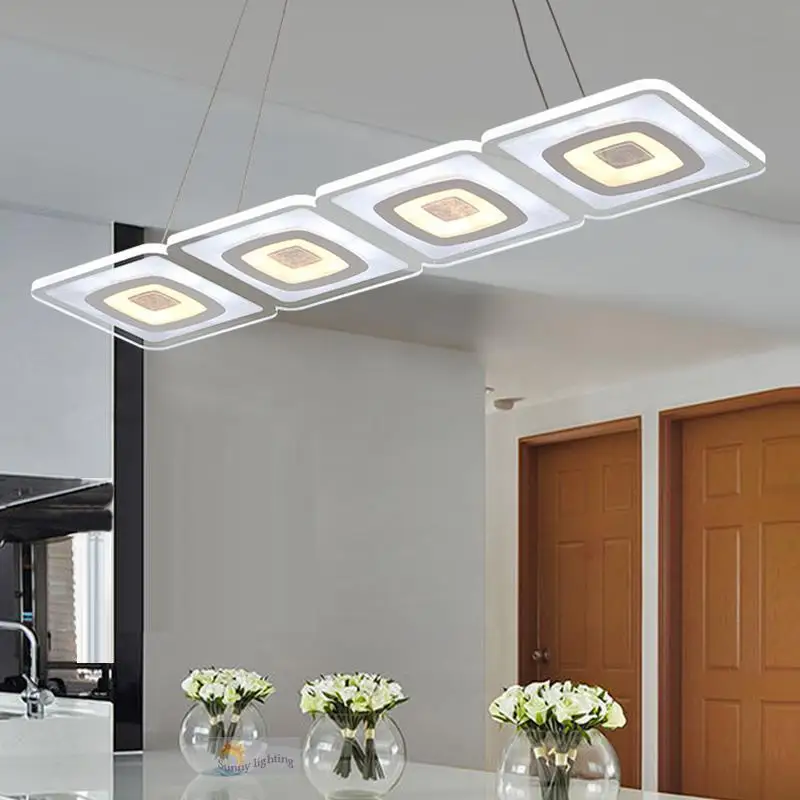 Подвесная лампа светодиодная стеклянная квадратная для кухни|lamp project|delivery helperlamp