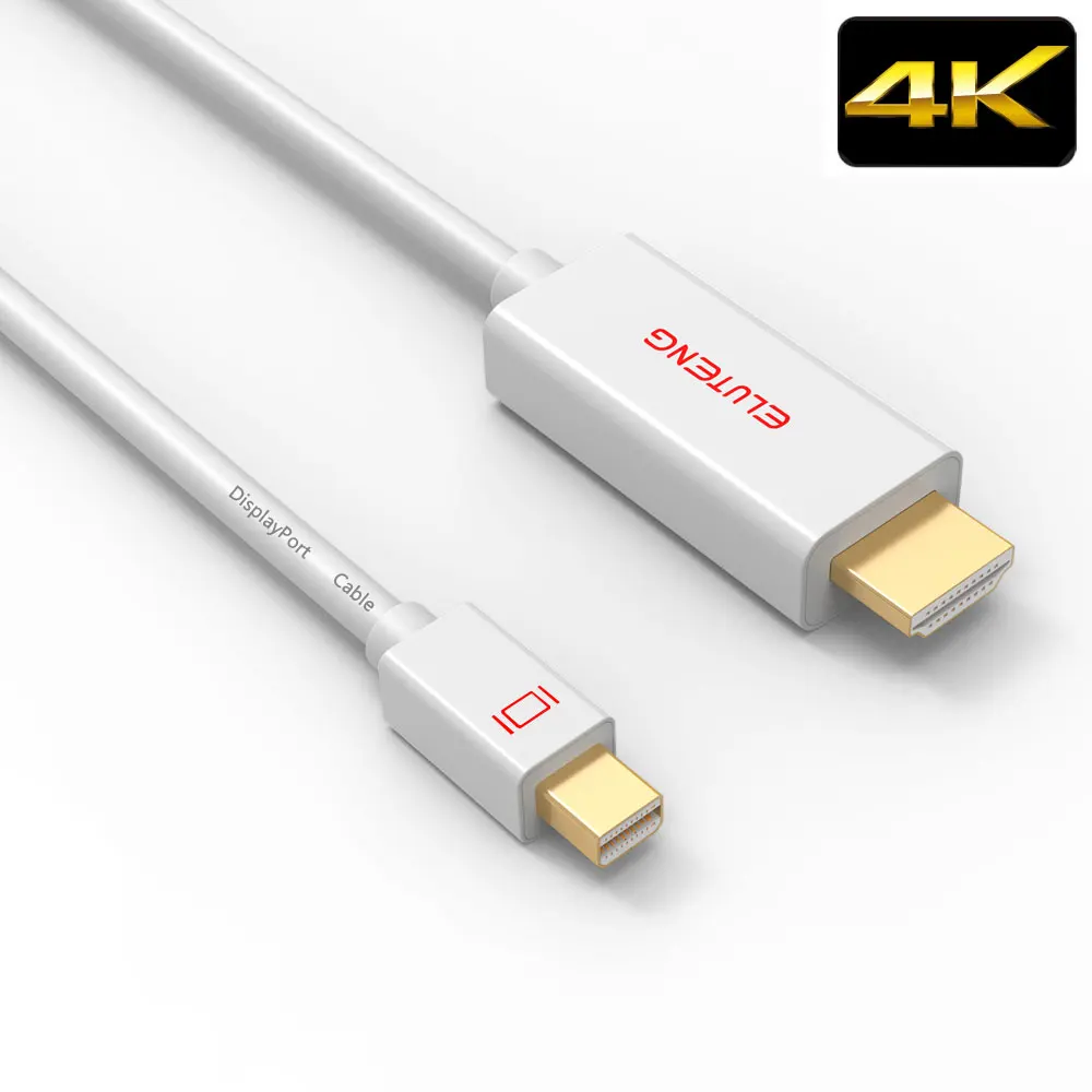 

ELUTENG Mini DisplayPort to HDMI Male Adapter 4K / 1080P Mini DP Thunderbolt to HDMI Cables 1M for MacBook iMac Surface ThinkPad