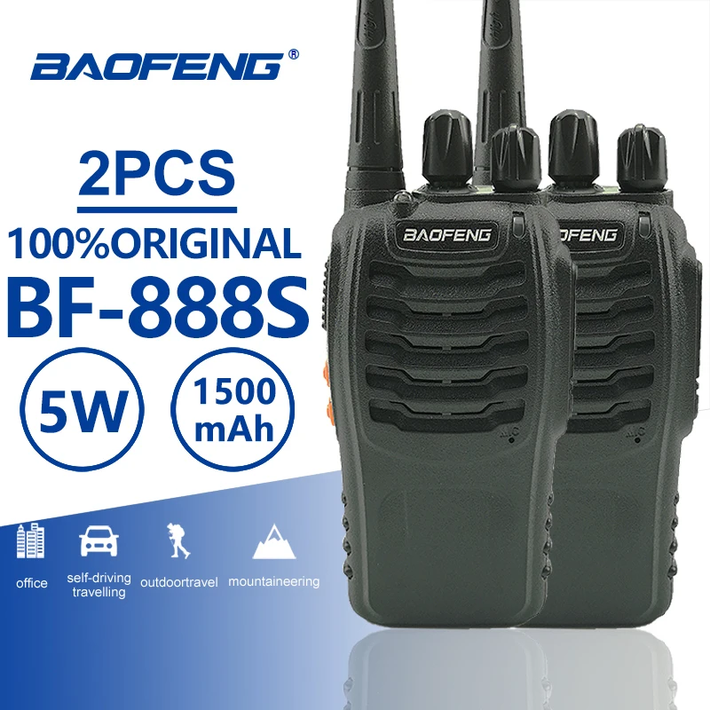 

2pcs Baofeng Bf-888s Walkie Talkie 5W 16CH UHF 400-470MHz Portable Radio BF888s Comunicador Transmitter Hf Transceiver BF 888S