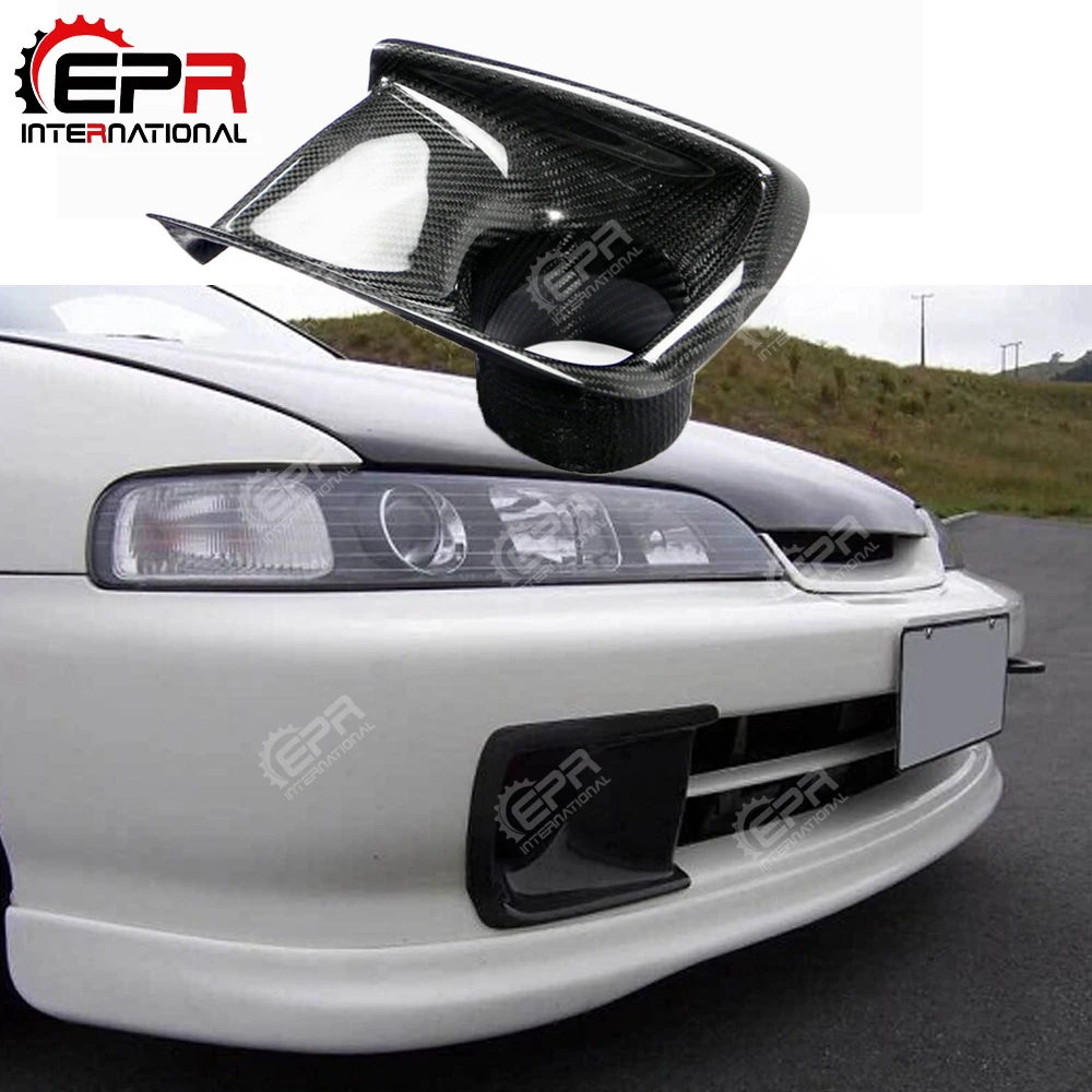 Для Honda 94-01 Integra DC2 JDM углеродное волокно передний бампер воздуховод глянцевая отделка воздухозаборник волокно Дрифт комплект гоночная отделка