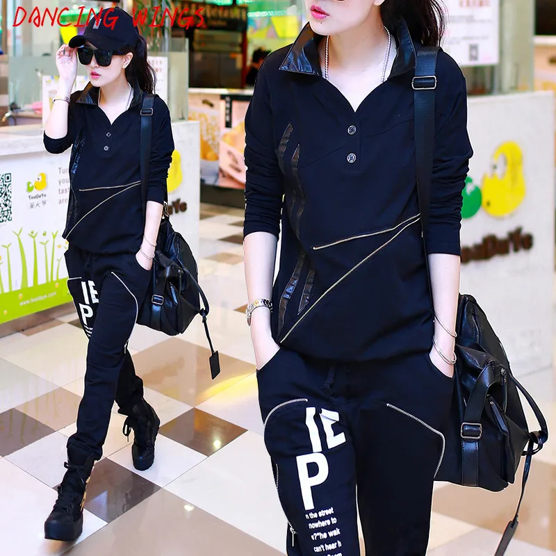 

Spring Fashion 2 Piece Set Women Sport Tracksuit Letter Print Long Sleeve Sweatshirts+Pants Female Outfits Streetwear