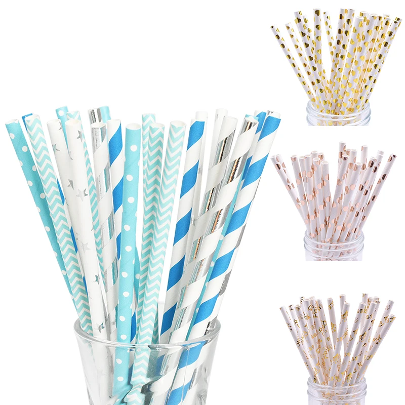 

25pcs Multicolor Paper Drinking Straws Party Supplies Straws DIY Table Decor Kids Birthday Baby Shower Christmas Event Supplies