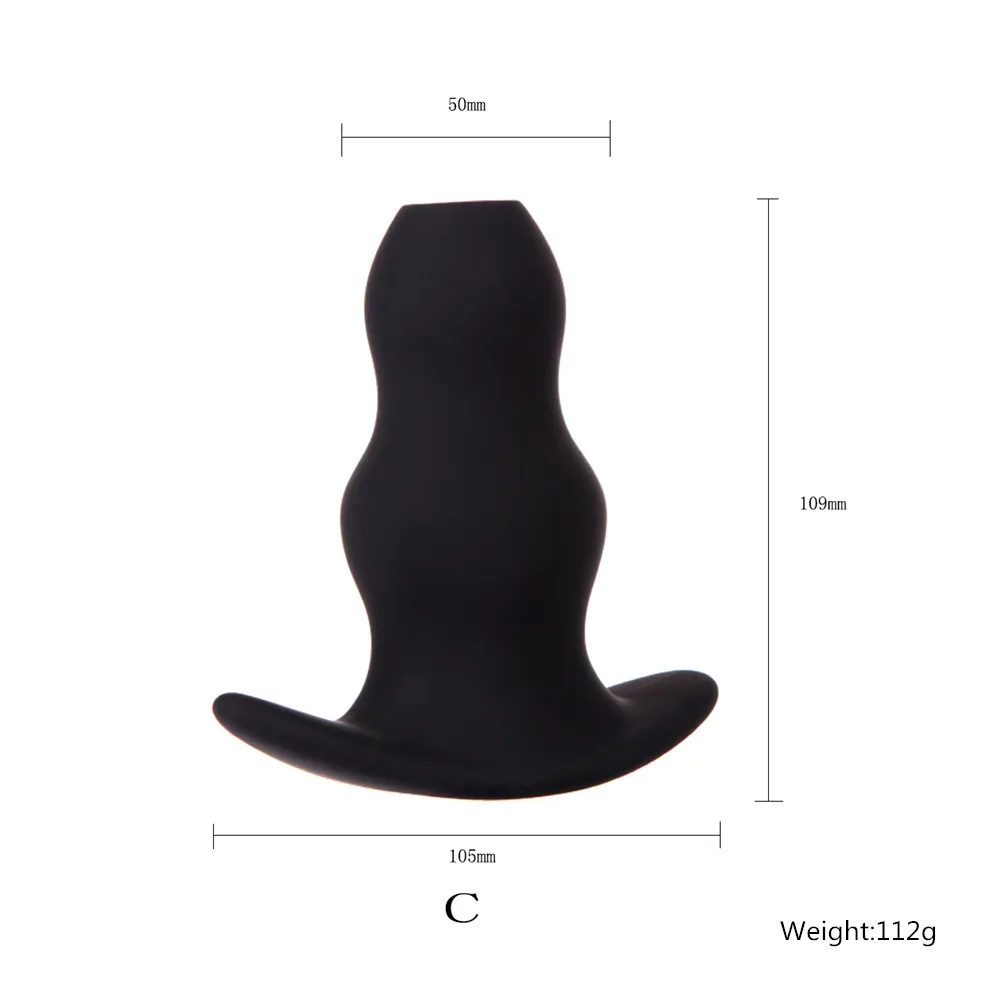 Hollow Anal Plug Silicone Butt Plug G Spot Vagina Stimulator Prostate Massager Masturbation Erotic Sex Toys for Women Men Gay (7)_副本
