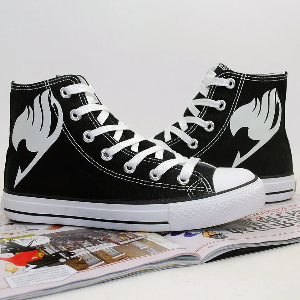 Сказка логотип обувь для косплея ручная роспись светящиеся Аниме обувь мужские высокие кроссовки специальная текстильная обувь подростков