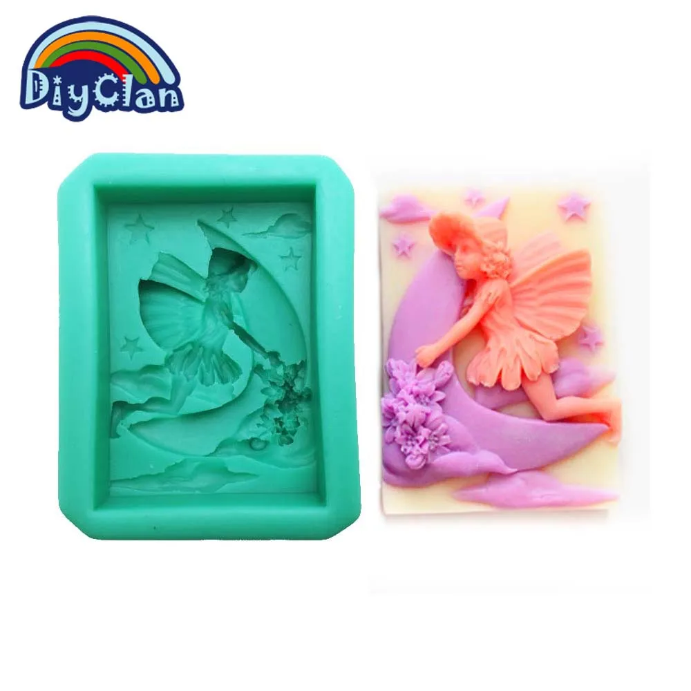 

Beautiful fairy silicone cake mold resin mold pudding jelly dessert chocolate mould Angel handmade soap molds S0117TS25
