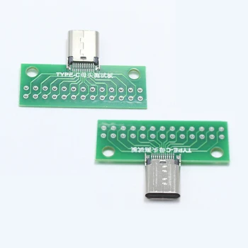 

1pcs USB 3.1 Type C Connector 24 Pin Female Socket receptacle adapter to solder wire & cable 24P PCB Board