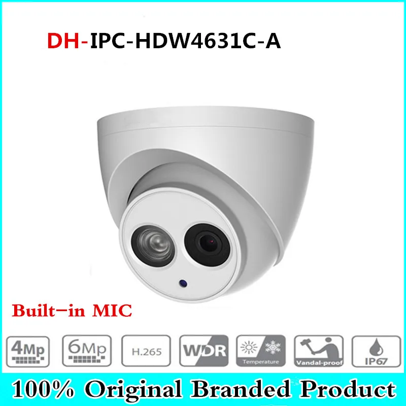 

DH IPC-HDW4631C-A 6MP HD POE Network IR Mini Dome IP Camera Metal Case Built-in MIC CCTV Camera night Vision with logo