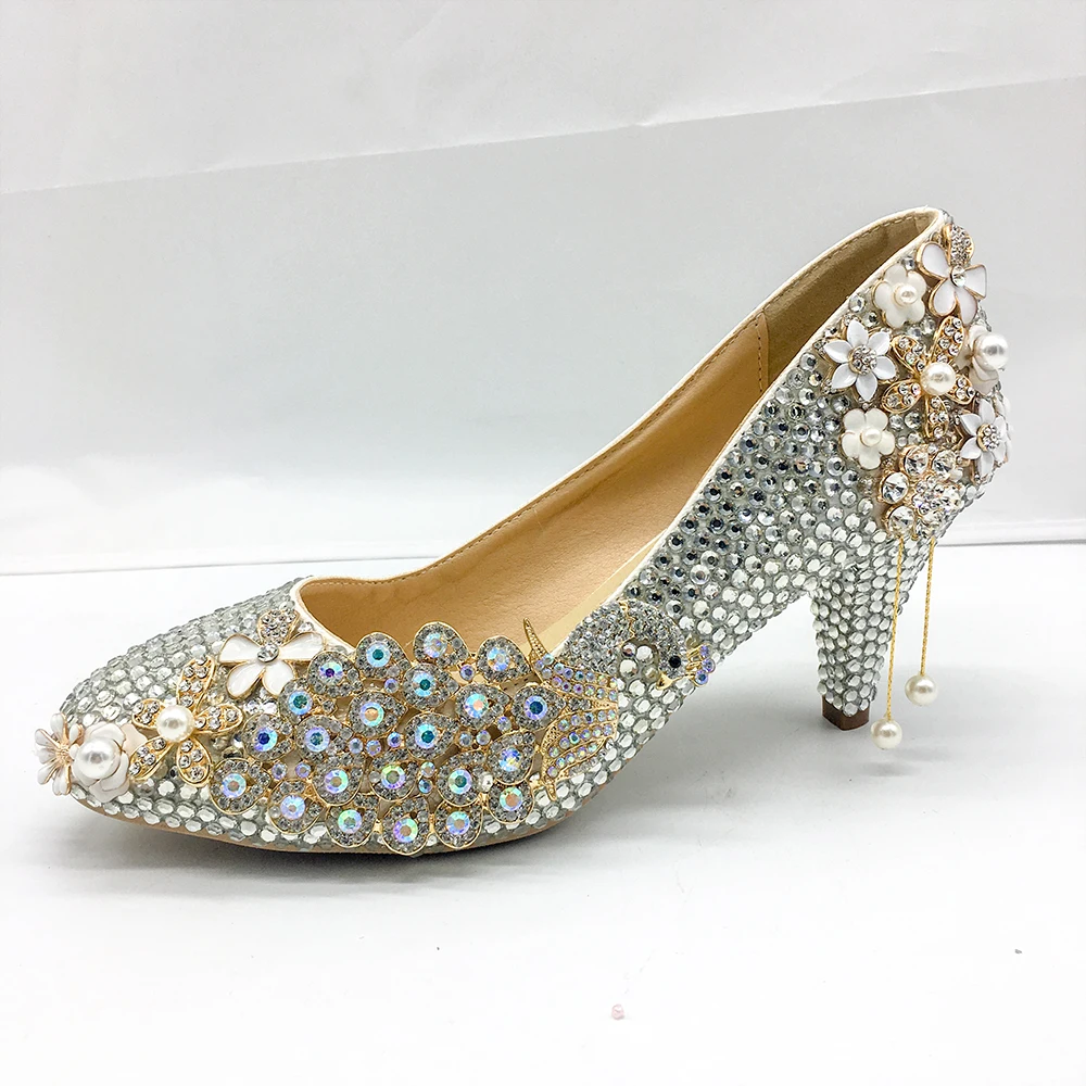 zapatos plateados boda