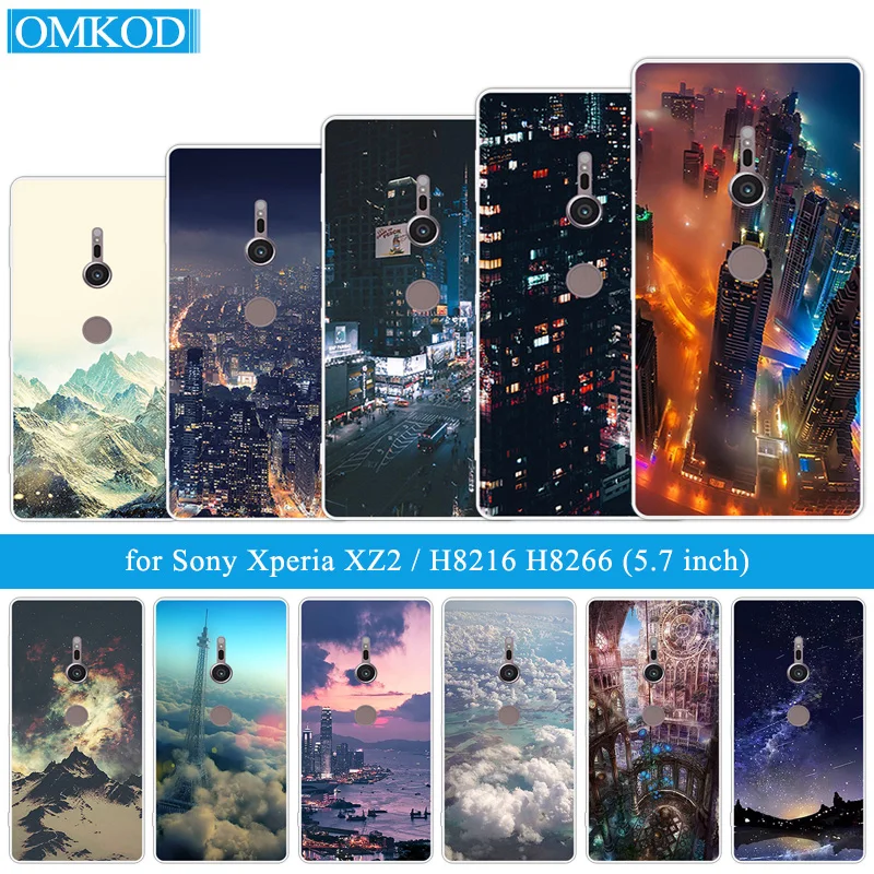 Clear TPU for Sony Xperia XZ2 Silicon Phone Case Coque H8216 H8266 H8296 5.7 inch Slim Shell Night Build Capa | Мобильные телефоны