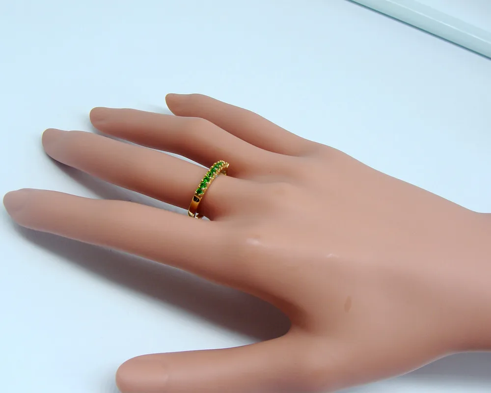 Emerald ring silver women