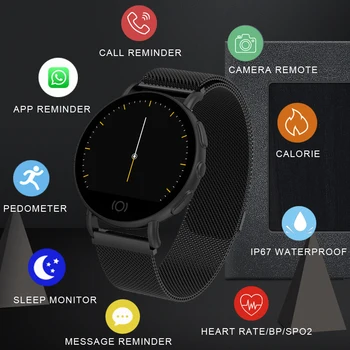 

Toleda T7 Full display wearable gadgets smart watches waterproofing BT blood pressure heart rate monitor smart band