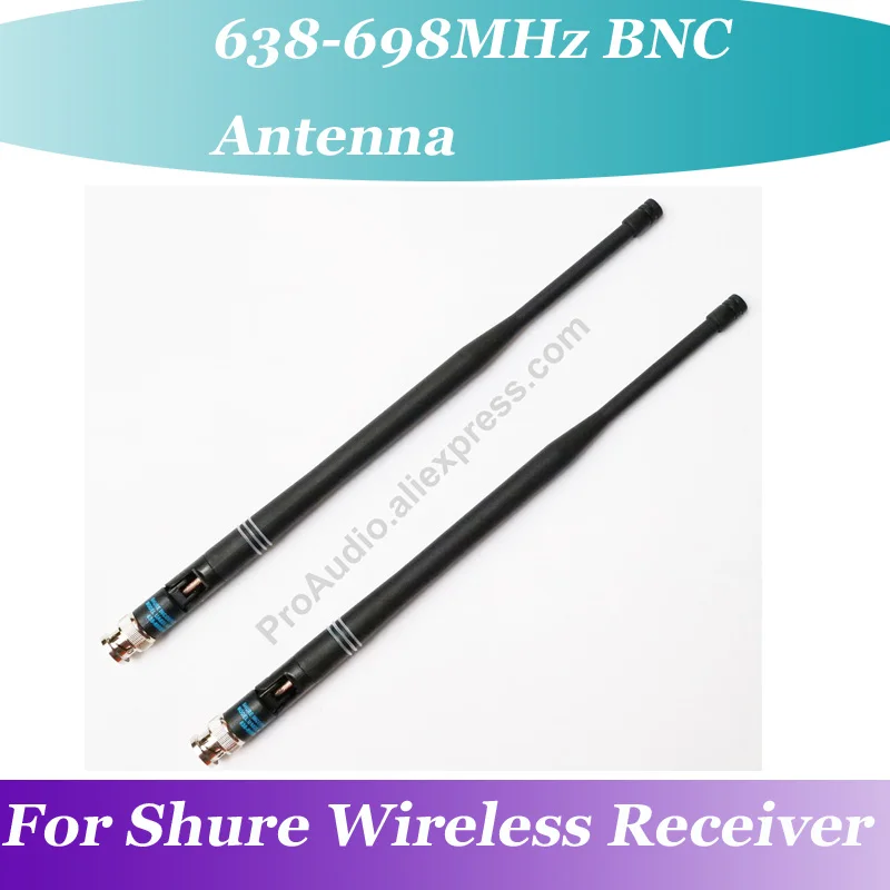 

2Pair (4pcs) OEM 10.1" BNC Rubber Antenna for Shure Wireless Receiver 638MHz-698MHz
