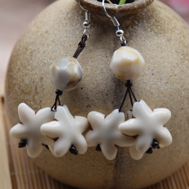 

Hot Sell Bohemia Acrylic Round Star Beads Drop Earrings Boho Charm Unique Dangle Drop Earring For Women Cut Jewelry Gifts