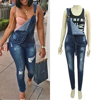 

Denim jeans overalls rompers women suspender trouser sexy bodysuit salopette femme washed calcas feminina spijkerbroek xxl suit