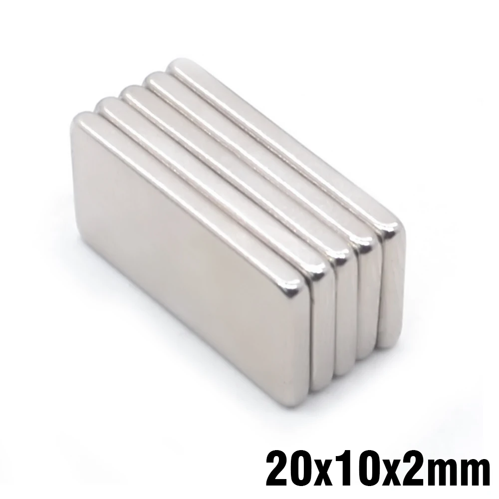

5Pcs 20x10x2mm Super Powerful Small Neodymium Magnet Block Permanent N35 NdFeB Strong Cuboid Magnetic Magnets 20mm x 10mm x 2mm